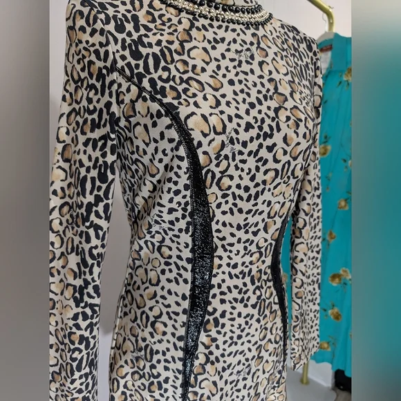maria grazia severi leopard print Signature dress Size 42 It US 6 - Picture 4 of 11